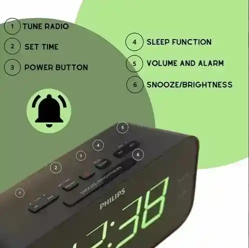 Radio Despertador Philips Tar-3306 37 Alarma Dual Digital