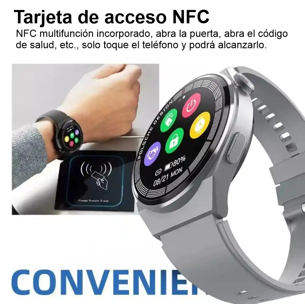 Reloj Inteligente Smart Watch Nfc Pantalla Redonda Hw3 Max