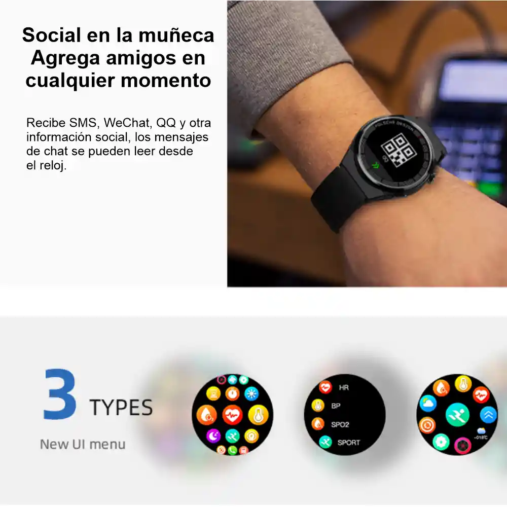 Reloj Inteligente Smart Watch Nfc Pantalla Redonda Hw3 Max