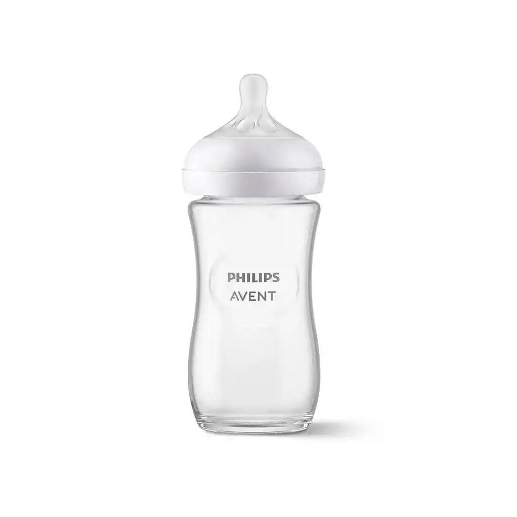 Tetero 8oz De Cristal, Con Válvula Anticólicos, Resistente Al Calor - Philips Avent Natural Response Pure Glass