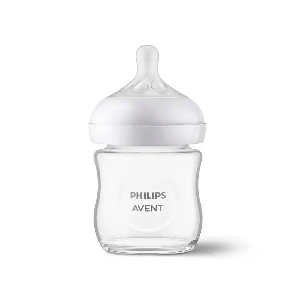 Tetero 4oz De Cristal, Con Válvula Anticólicos, Resistente Al Calor - Philips Avent Natural Response Pure Glass