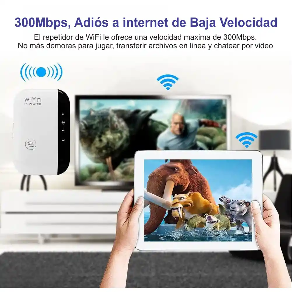 Amplificador De Señal Wifi Repetidor Inalámbrico Lan 300mbps