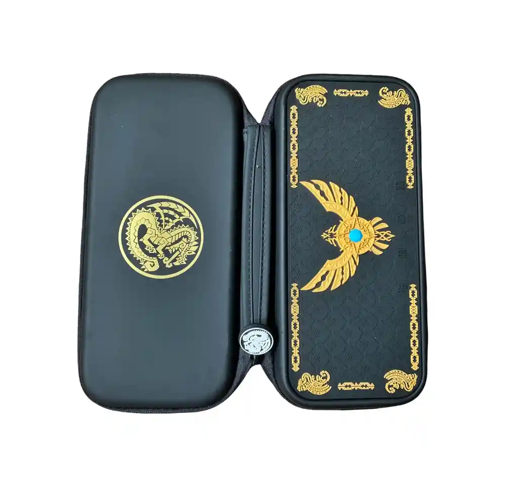 Estuche De Edicion Zelda Negro + Vidrio + 2 Grips Nintendo Switch Estandar