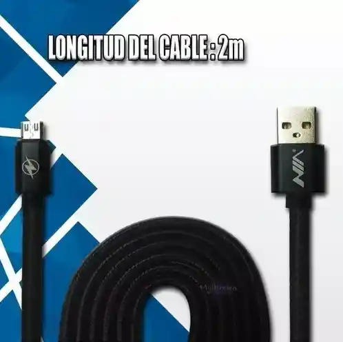 Cable Celular V8 Micro Usb Carga Rápida Nia An51 2 Metros