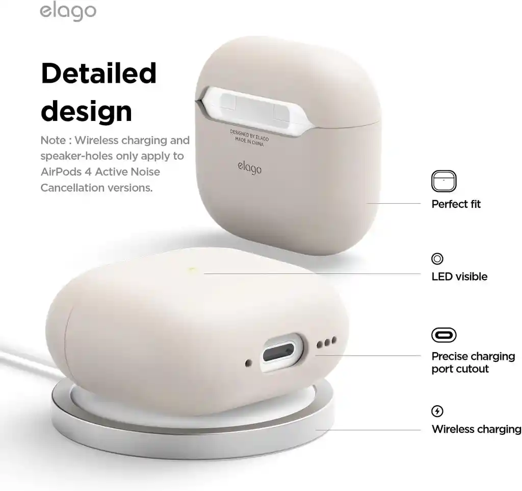 Estuche Para Airpods 4 De Silicona Elago En Stone