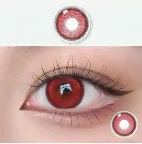 Lentes De Contacto Rojo Cosplay Disfraz Uyaai + Estuche
