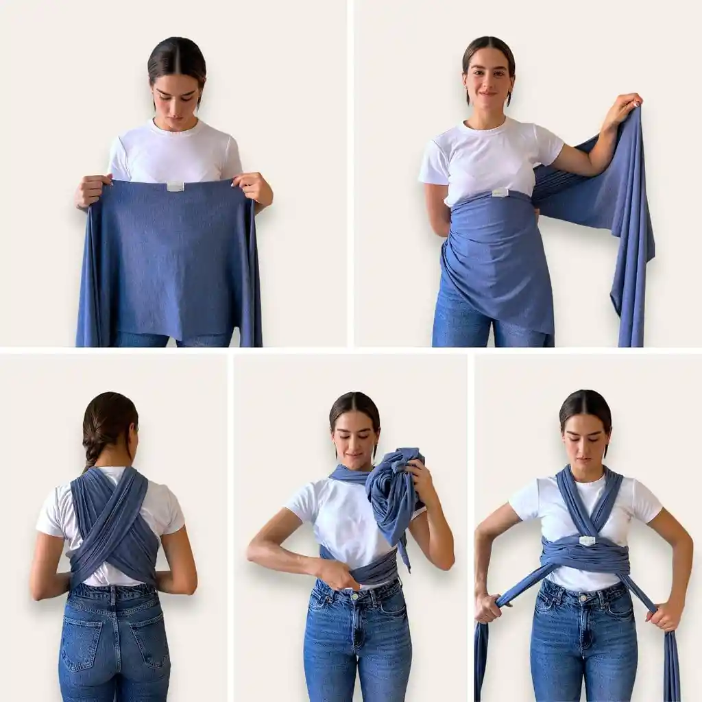 Fular Portabebé Todo En 1 Para Recién Nacido, Elástico, Suave Y Transpirable Gris Oscuro - Emebe