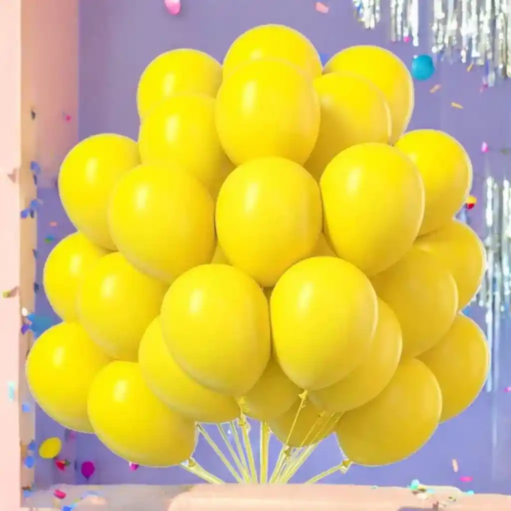 Globos En Látex R12 X12 Unidades Amarillo Mate