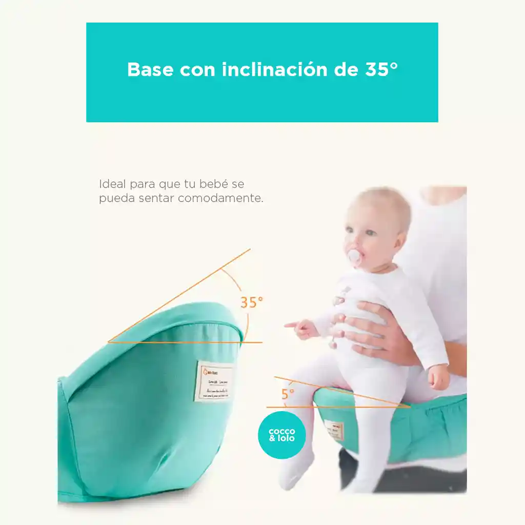 Cargador Porta Bebés, Multifuncional, Con Malla De Ventilación Verde Menta Color Life