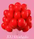 Globos En Látex R12 X12 Unidades Rojo Mate