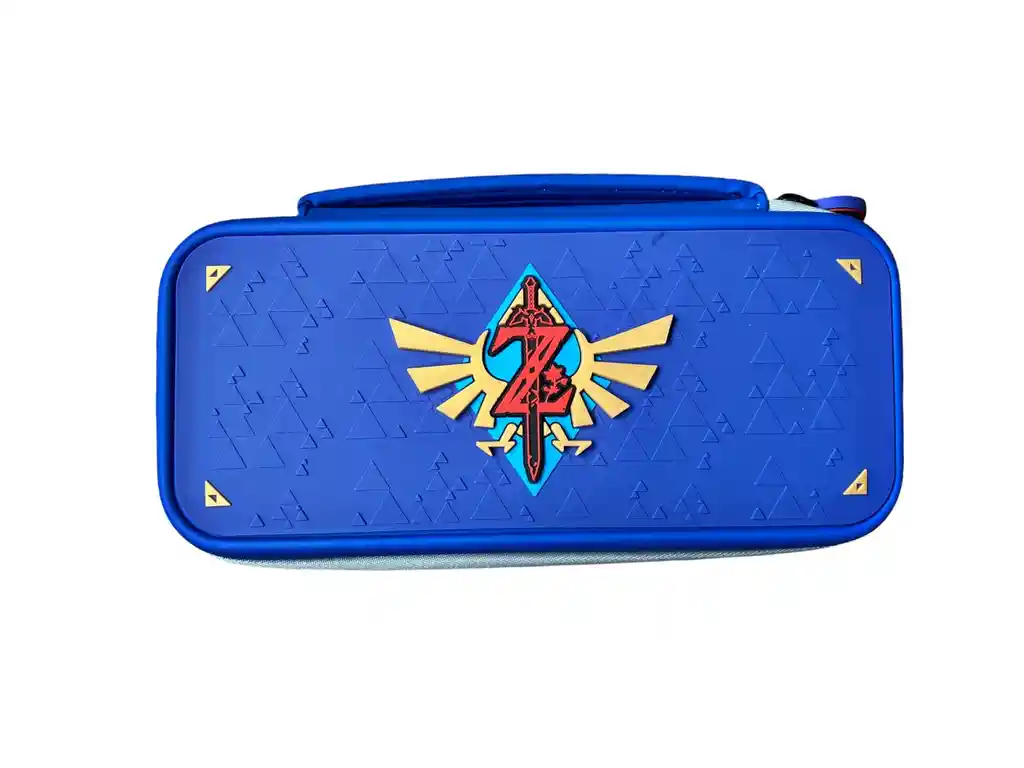 Estuche Zelda Azul + Vidrio + 2 Grips Para Nintendo Switch Oled