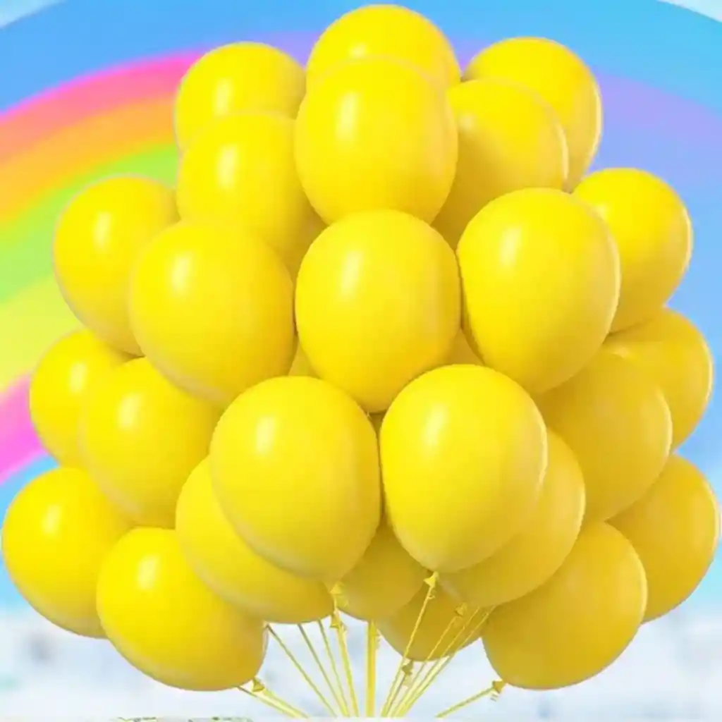 Globos En Látex R12 X12 Unidades Amarillo Mate