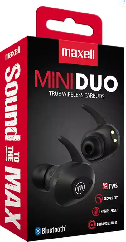 Audífonos In Ear Inalambricos Maxell Bluetooth Miniduo Negro