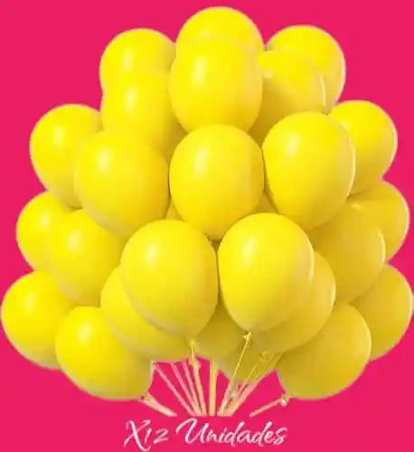 Globos En Látex R12 X12 Unidades Amarillo Mate