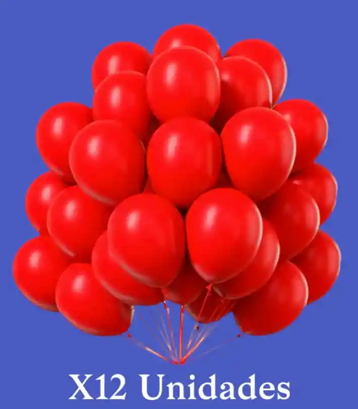 Globos En Látex R12 X12 Unidades Rojo Mate