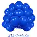 Globos En Látex R12 X12 Unidades Azul Rey Mate