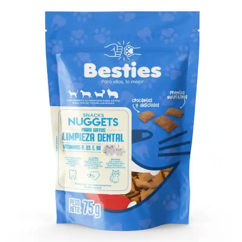 Snacks Nuggets Gatos Limpieza Dental - Besties