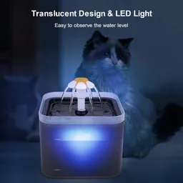 Fuente De Agua Para Gatos Silenciosa Automática Luz Led 2lt