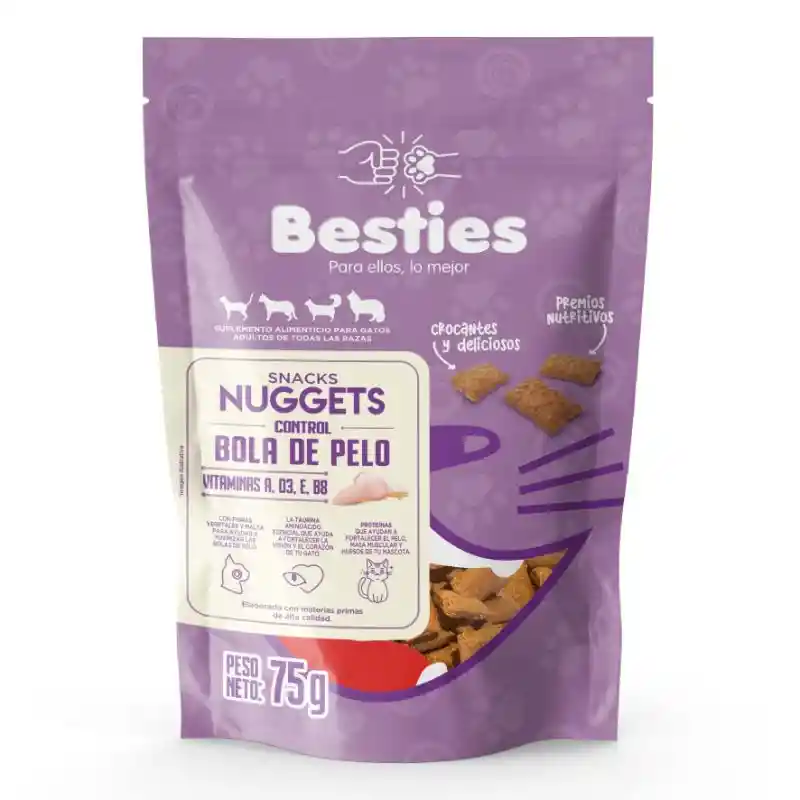 Snacks Nuggets Gatos Control Bola De Pelo - Besties