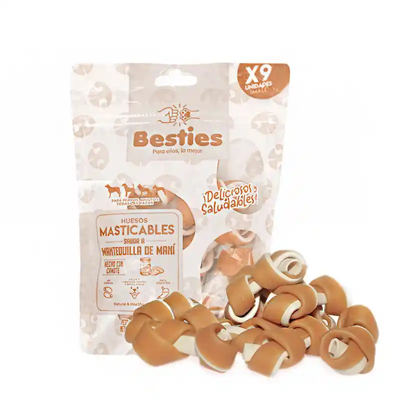 Huesos Masticables Mini Sabor Mantequilla De Mani