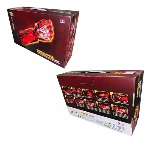 Brazo Robótico Iron Man Lanzador De Dardos Y Esferas De Hidrogel Color Rojo