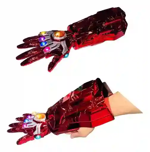 Brazo Robótico Iron Man Lanzador De Dardos Y Esferas De Hidrogel Color Rojo