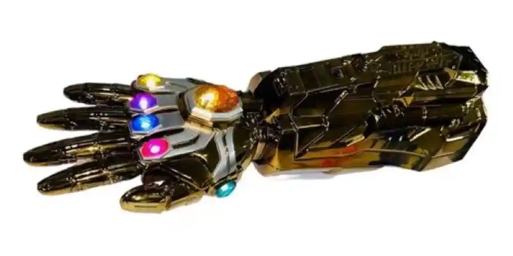 Brazo Robótico Iron Man Lanzador De Dardos Y Esferas De Hidrogel Color Amarillo