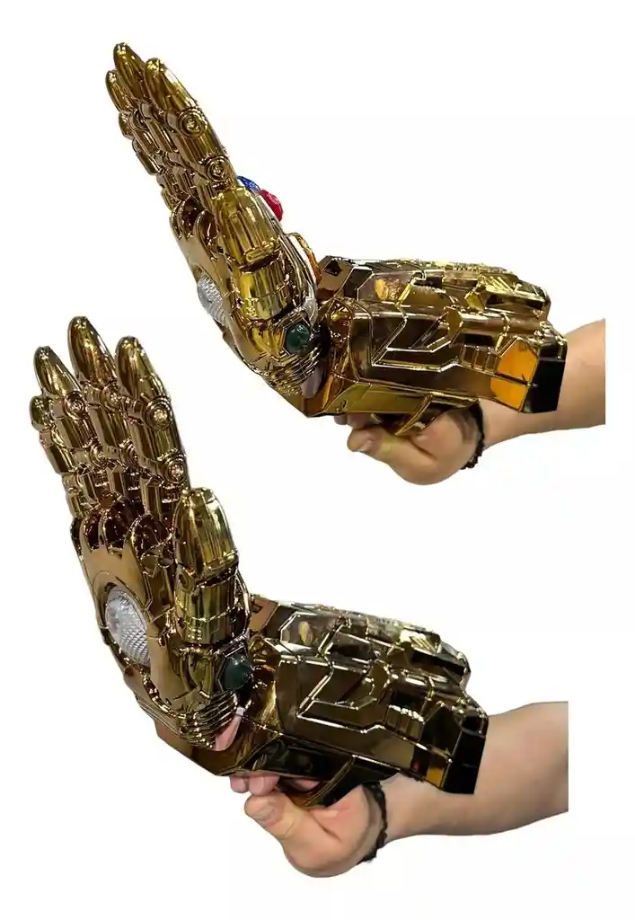 Brazo Robótico Iron Man Lanzador De Dardos Y Esferas De Hidrogel Color Amarillo