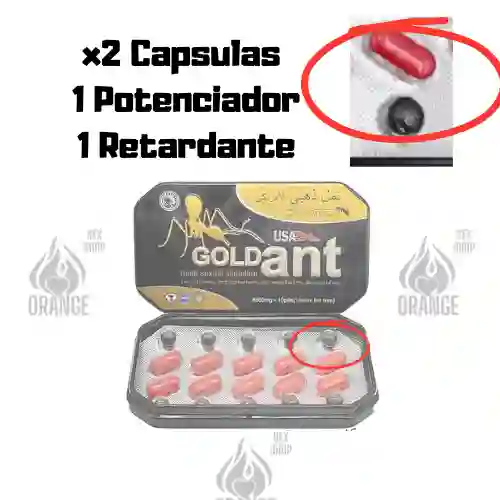 Combo X2 Pildoras Potenciador Retardante Eyaculación Hormiga Negra (gold Ant) - ¡controla Y Sorprende En La Intimidad!