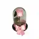 Corazón Con Rosas Y Rosa Preservada Pequeña Rosada- Mediano