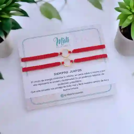 Set Pulseras Tejidas De Círculo De Energía Para Parejas - Manillas Protección Para Compartir