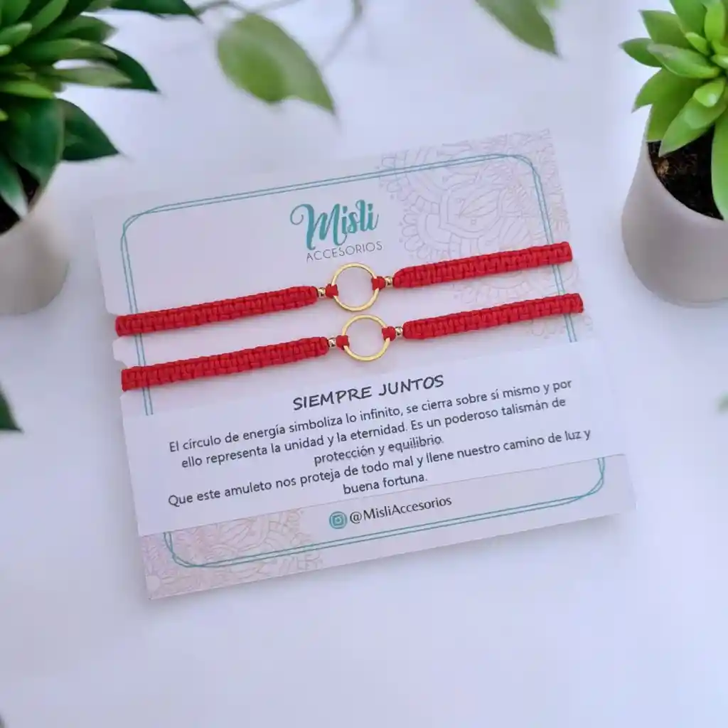 Set Pulseras Tejidas De Círculo De Energía Para Parejas - Manillas Protección Para Compartir