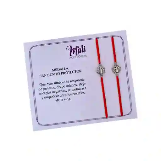 Set Pulseras Medalla San Benito Protector - Manillas Para Compartir