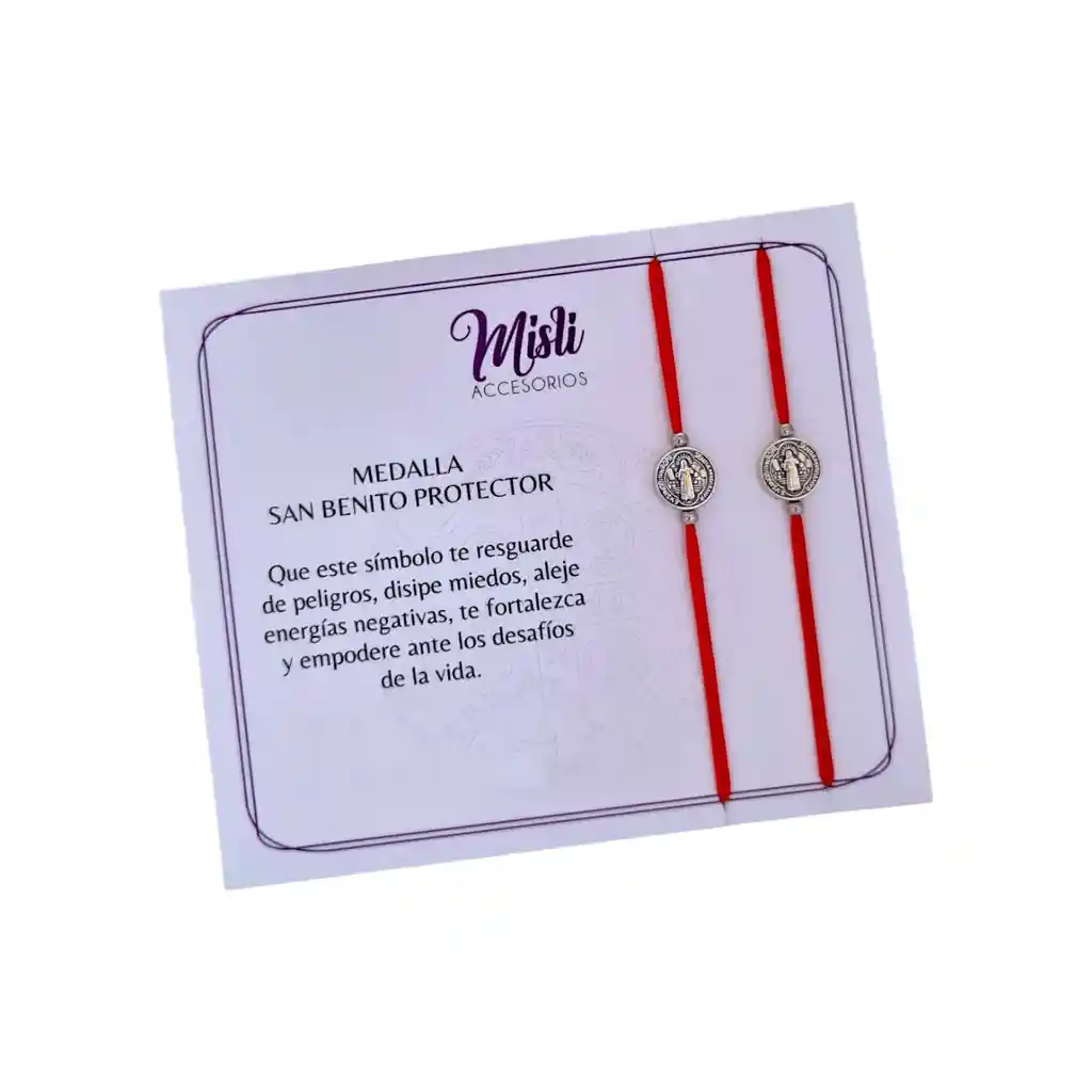 Set Pulseras Medalla San Benito Protector - Manillas Para Compartir