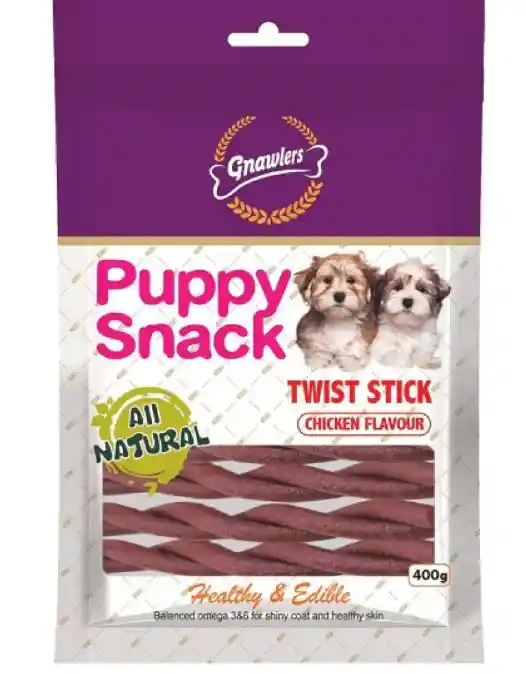 Gnawlers Puppy Snack Twist Stick Chicken Flavour