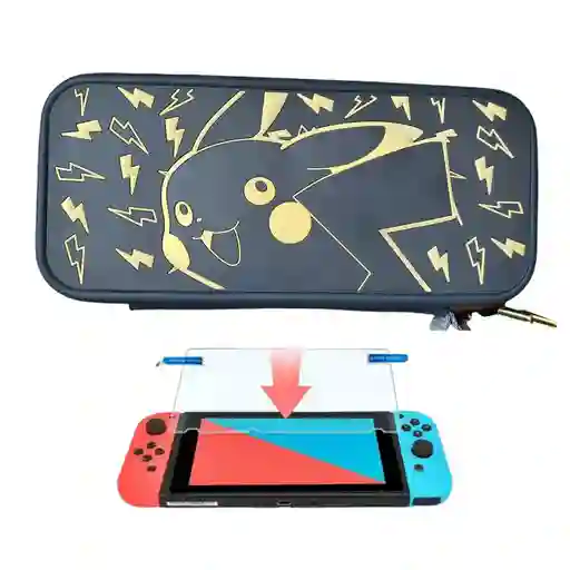 Estuche Edicion Pokemon + Vidrio Para Nintendo Switch