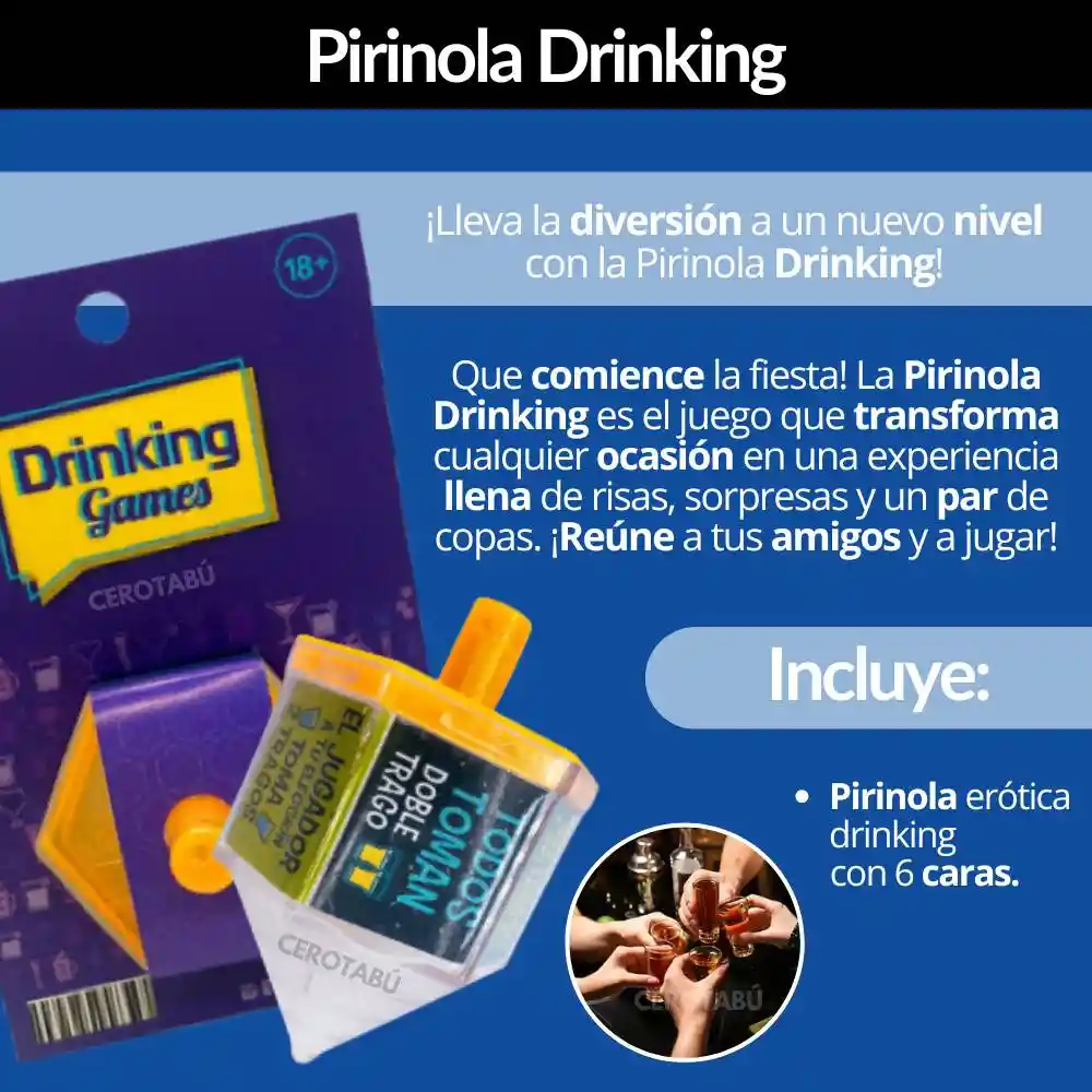 Juego De Mesa Pirinola Drinking Trompo Para Tomar Licor