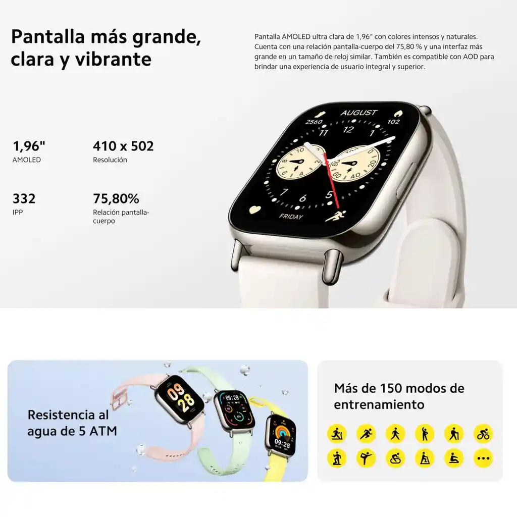 Xiaomi Redmi Watch 5 Lite, Pulsera Smart Gps Llamada Bt, Dorado