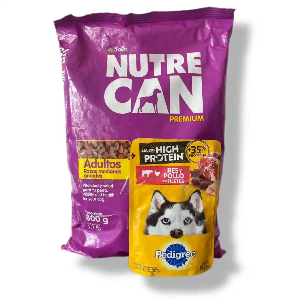 Nutrecan Perros Adultos Razas Medianas Y Grandes 800g + Gratis Sobre Pedigree