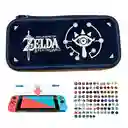 Estuche Edicion Zelda Botw + Vidrio + 2 Grips Para Nintendo Switch