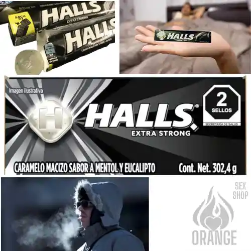 3 Barras De Halls Negro - Potencia El Placer Del Sexo Oral