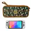 Estuche Edicion Monster Hunter 15 Anniversary + Vidrio Para Nintendo Switch Oled