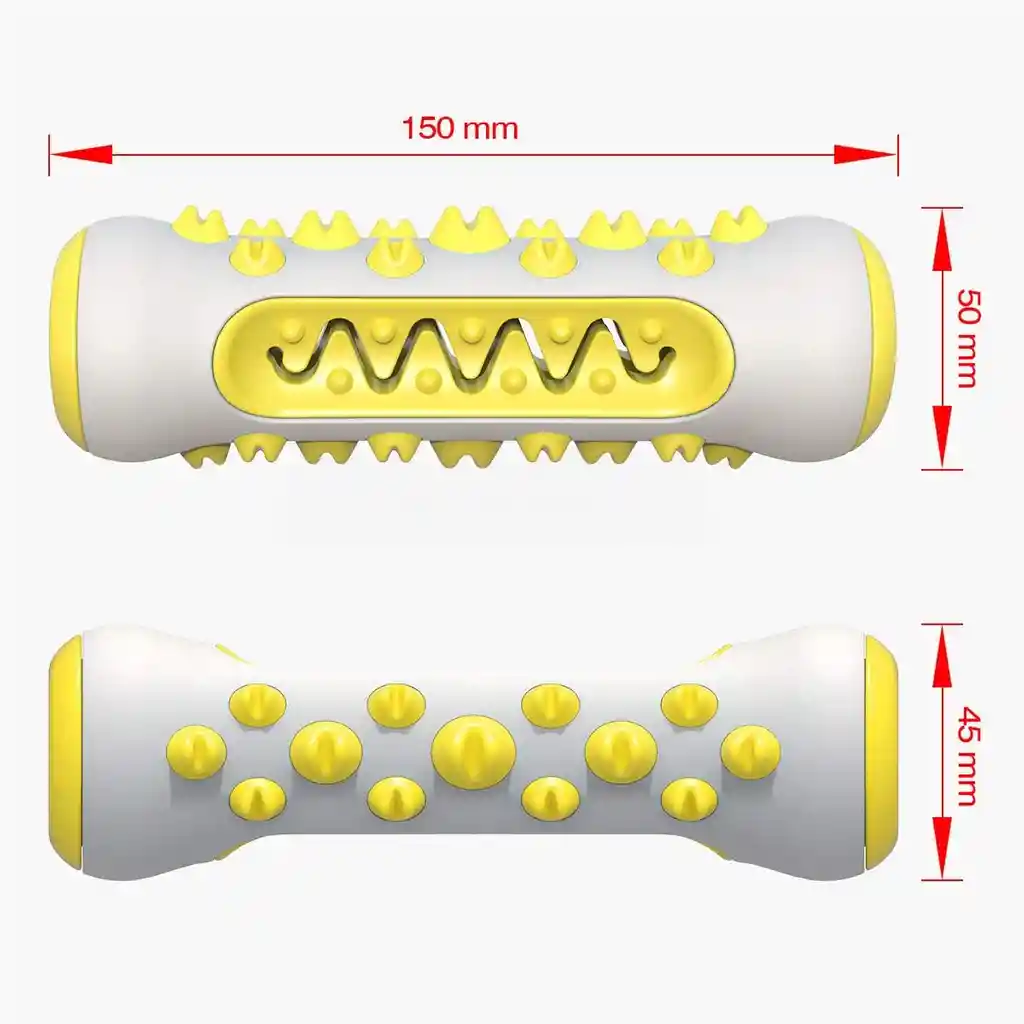Juguete Limpiador Dientes En Caucho - Gris/amarillo