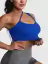 Top Deportivo De Un Hombro Azul Talla L