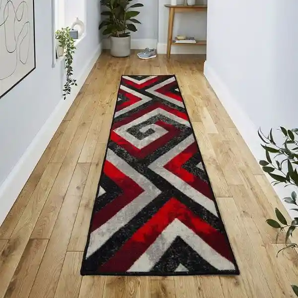 Tapete Camino Estampado Antideslizante Rojo 50 X 180 Cms
