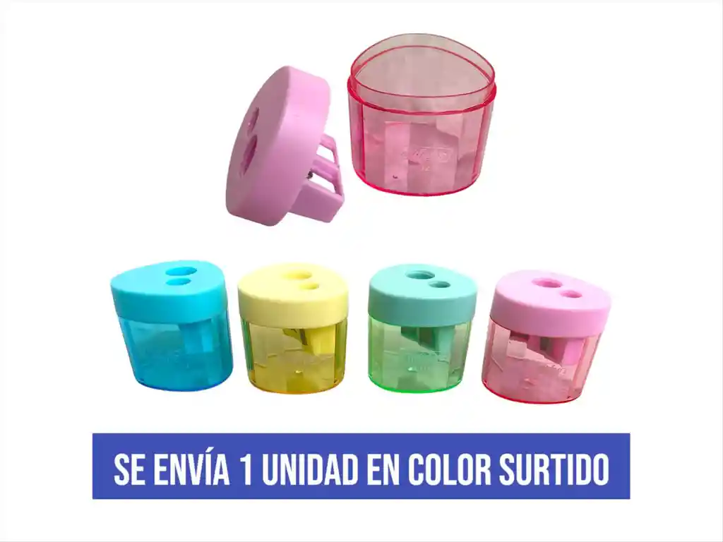Sacapuntas Tajalapiz Doble: Estandar Y Jumbo. Tonos Pastel Colores Surtidos