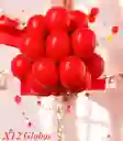 Globos En Látex R12 X12 Unidades Rojo Mate