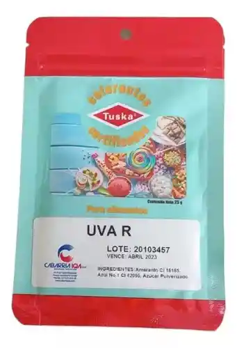 Colorante Vegetal Para Alimento Uva R Por Sobre 25gr