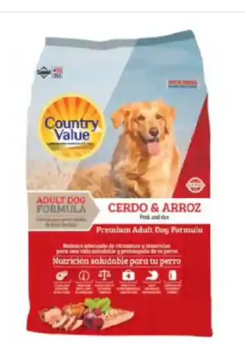 Concentrado Country Value Adult Cerdo Y Arroz X 3 Kilos - Diamond