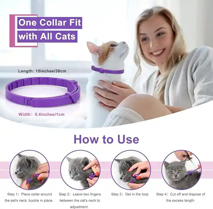 Collar De Feromonas Gatos Control Ansiedad Estres En Gatos 38 Cm Gatos Estres Gatos Rescate Marcaje De Orina X 4 Pack